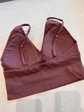 Ribbed Longline Bralette (Mauve)