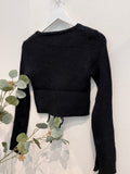 Abigail Front Tie Sweater (Black)