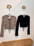 Abigail Front Tie Sweater (Taupe)