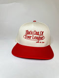 She's Out Of Your League Trucker Hat (Red/Natural)