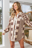 Mixed Checker Corduroy Shacket (Mocha)