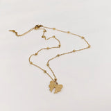 Gold Plated Stainless Steel Bow Pendant Necklace