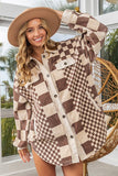 Mixed Checker Corduroy Shacket (Mocha)